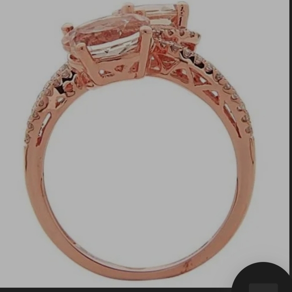 Gin & Grace  14k Rose Gold Pear-cut Morganite Ring - Picture 3 of 3